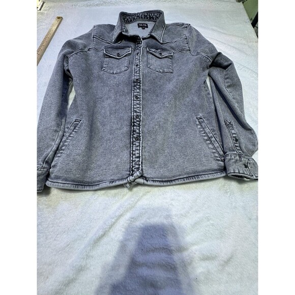 Yee Yee Apparel Mens Long Sleeve Jean Jacket Shirt XL Button Up Shacket Yeeyee - Picture 1 of 14
